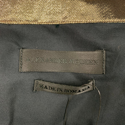 ALEXANDER MCQUEEN Size M Black Gold Cotton Button Up Long Sleeve Shirt