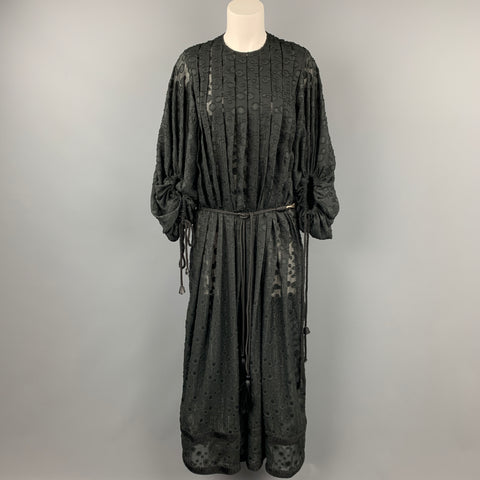 DIEGO BINETTI Taille XS Robe longue plissée en polyester noir et argent