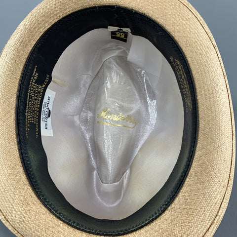 MONTERREY Size 55 Beige Straw Woven Fedora Panama Hat