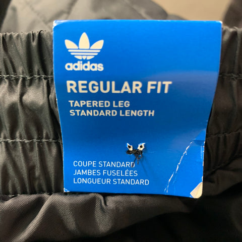 ADIDAS Size M Black Quilted Polyester Zip Fly Casual Pants