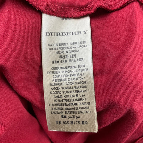 BURBERRY Size XS Red Cotton Blend T-Shirt
