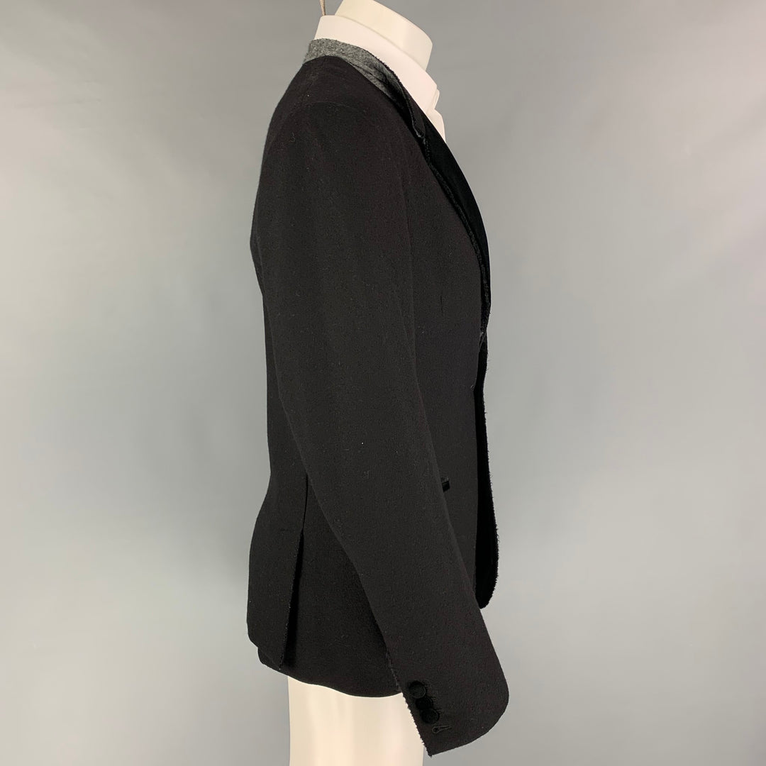 DOLCE & GABBANA Size 38 Black Wool Blend Notch Lapel Sport Coat