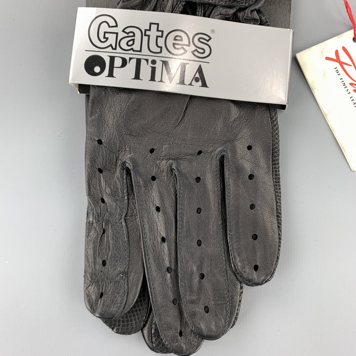 GATES Size S Black Perforated Deadstock Biker Gloves