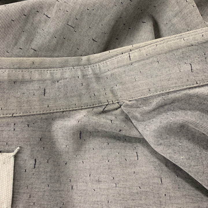 MAISON MARTIN MARGIELA Size S Grey Black Textured Cotton Long Sleeve Shirt