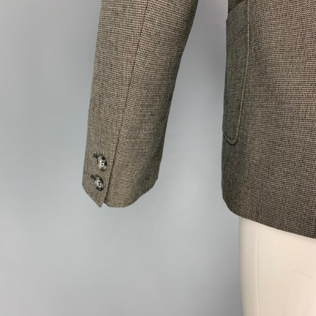APC Taille M Manteau de sport à revers cranté en laine de coton crème gris