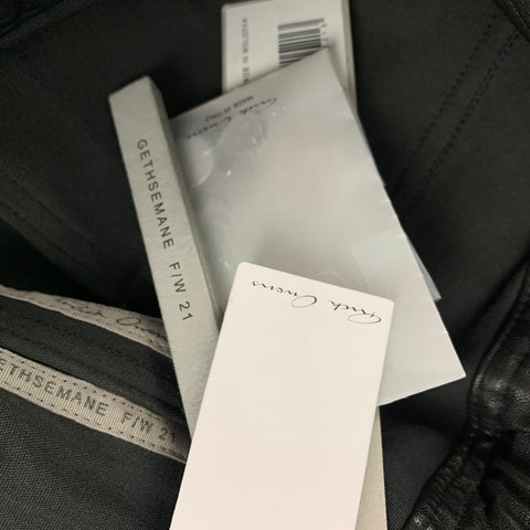 RICK OWENS Gethsemane FW 21 Size 34 Black Leather Mastodon Cargo Pants