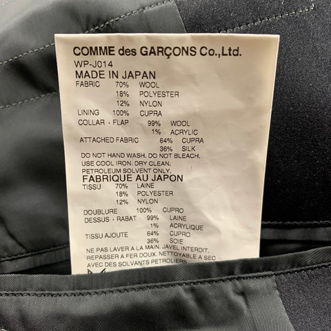 JUNYA WATANABE Size XL Silver & Black Tweed Wool Blend Sport Coat