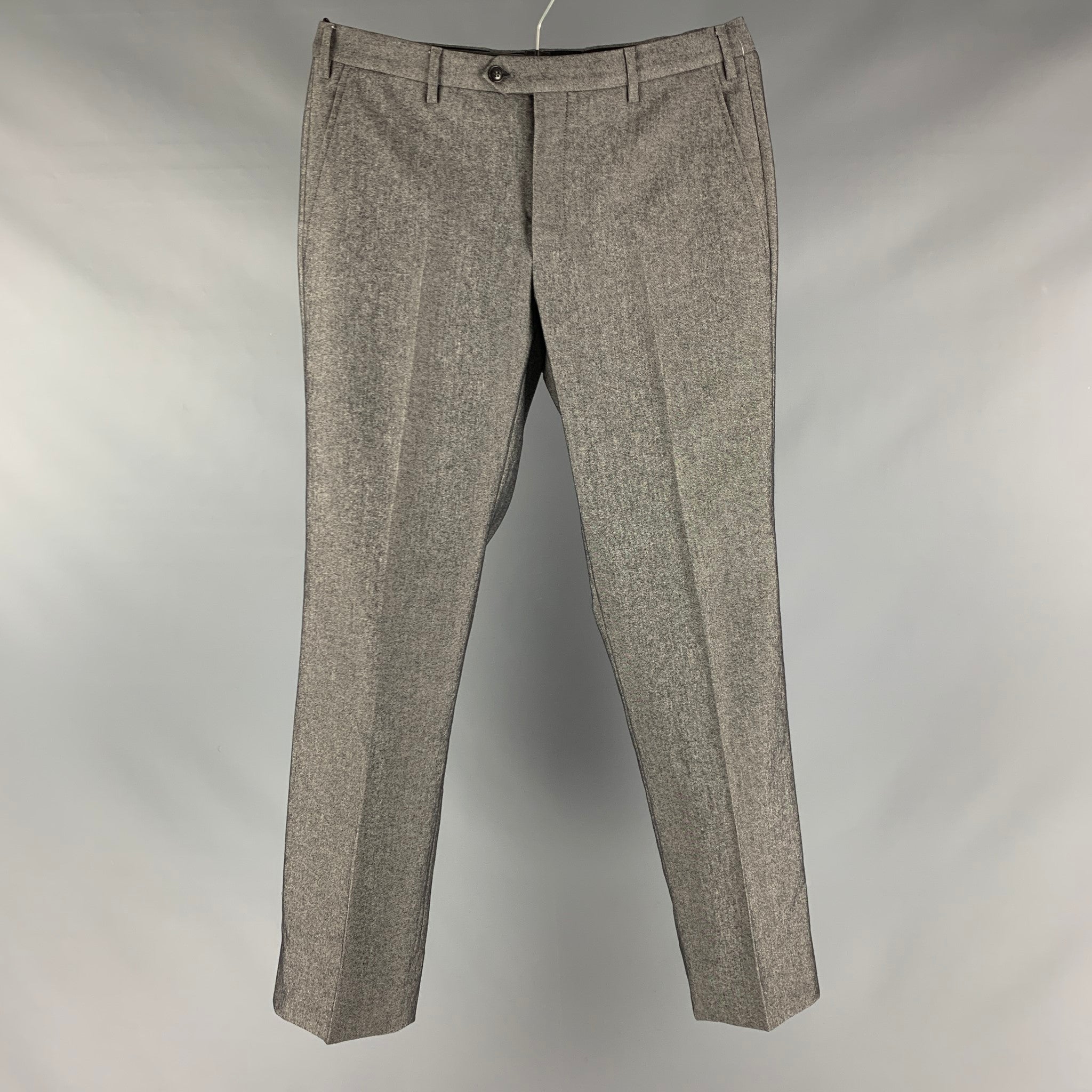 GIORGIO ARMANI Silk Ramie Dress Pants (Trousers) Grey 36 | PLAYFUL