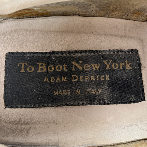 TO BOOT NY Zapatos con cordones y punta de ala de cuero perforado blanco Talla 12