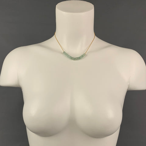 VINTAGE Light Blue18K Gold Necklace