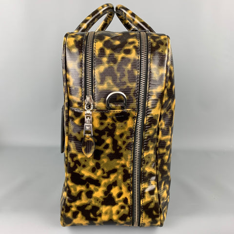 EMPORIO ARMANI Olive Camouflage Patent Leather Luggage / Briefcase