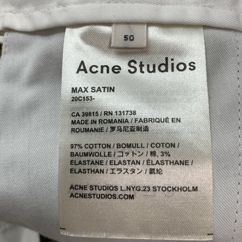 ACNE STUDIOS Taille 34 Pantalon décontracté kaki en coton élasthanne à devant plat
