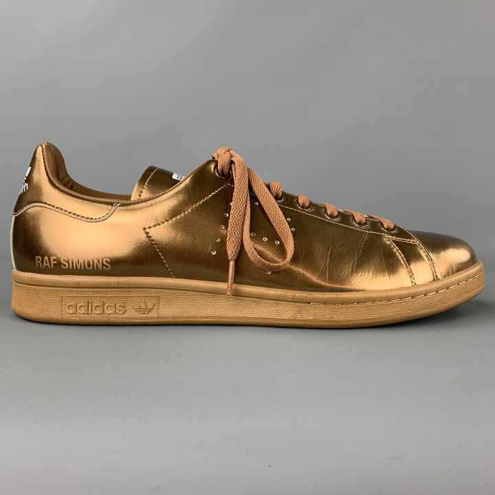 ADIDAS by RAF SIMONS Size 12 Copper Leather Lace Up Stan Smith Sneakers