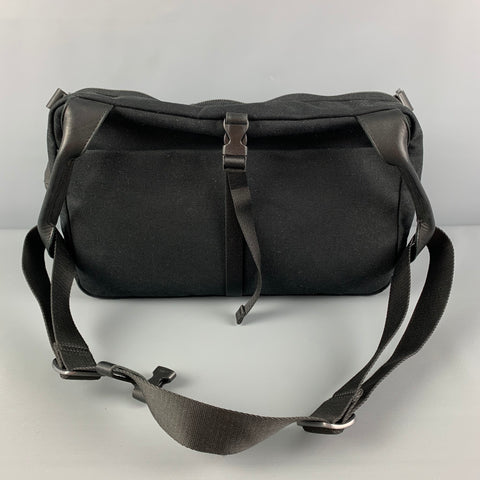 COTE & CIEL Black Mixed Materials Coated Canvas Cross Body Bag