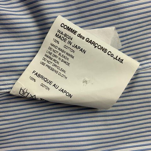 JUNYA WATANABE Size S Blue & White Patchwork Stripe Cotton Long Sleeve Shirt