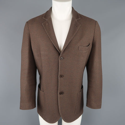LORO PIANA 42 R Brown Heather Silk / Cashmere Notch Lapel Sport Coat