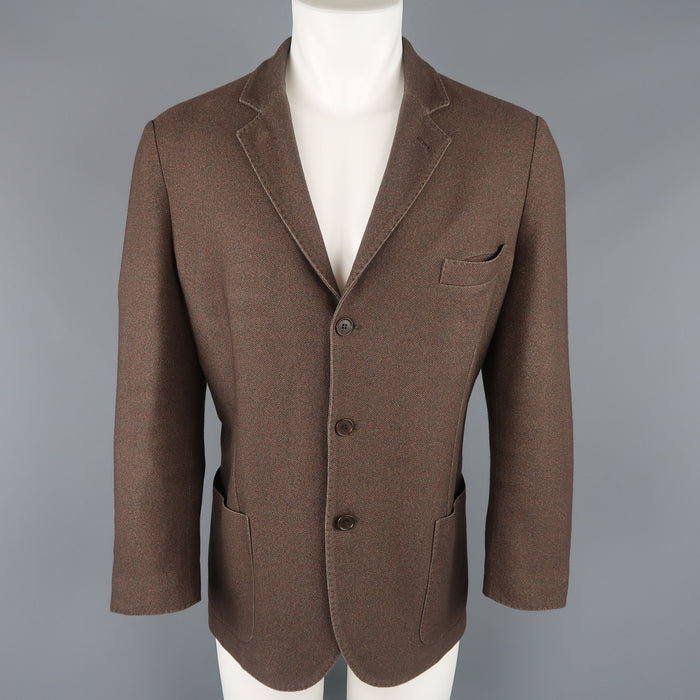 LORO PIANA 42 R Brown Heather Silk / Cashmere Notch Lapel Sport Coat
