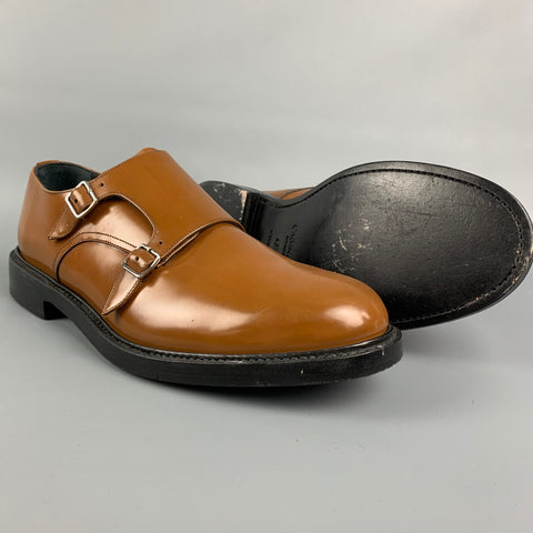 CALVIN KLEIN 205W39NYC Size 10.5 Brown Leather Double Monk Strap Loafers