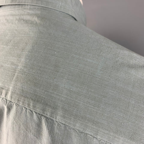 BRIONI Size L Blue Cotton Long Sleeve Shirt