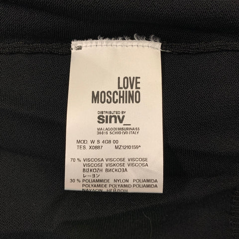 LOVE MOSCHINO Size 6 Black Viscose / Polyamide White Laces Pullover