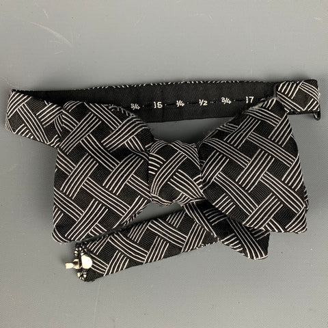 TURNBULL & ASSER Black White Checkered Silk Cummerbund