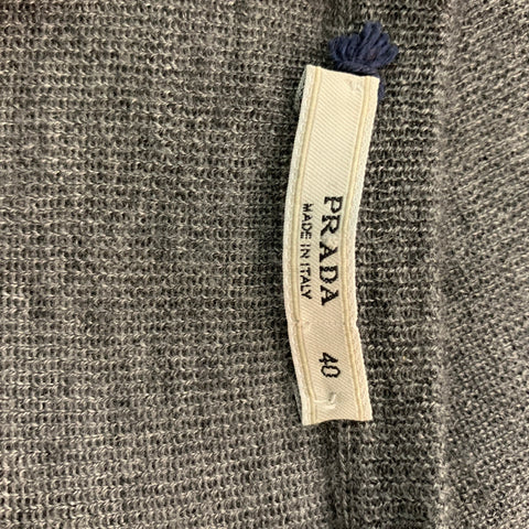 PRADA Size 4 Grey Cashmere & Silk Heather Sleeveless Tank Pullover