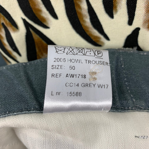 WALTER VAN BEIRENDONCK FW 17 Zwart Size 34 Grey Multi-Color Print Cotton Dress Pants