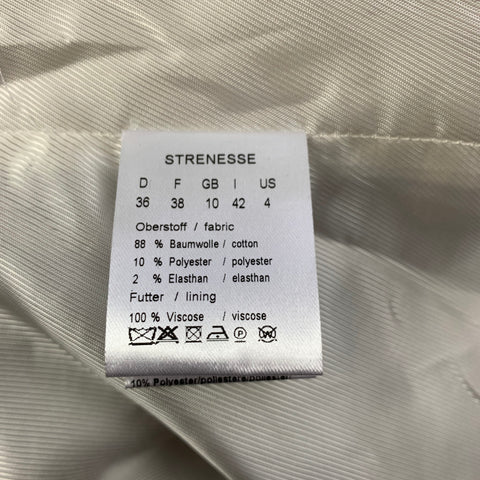 STRENESSE Talla 4 Blazer de mezcla de algodón blanco y negro