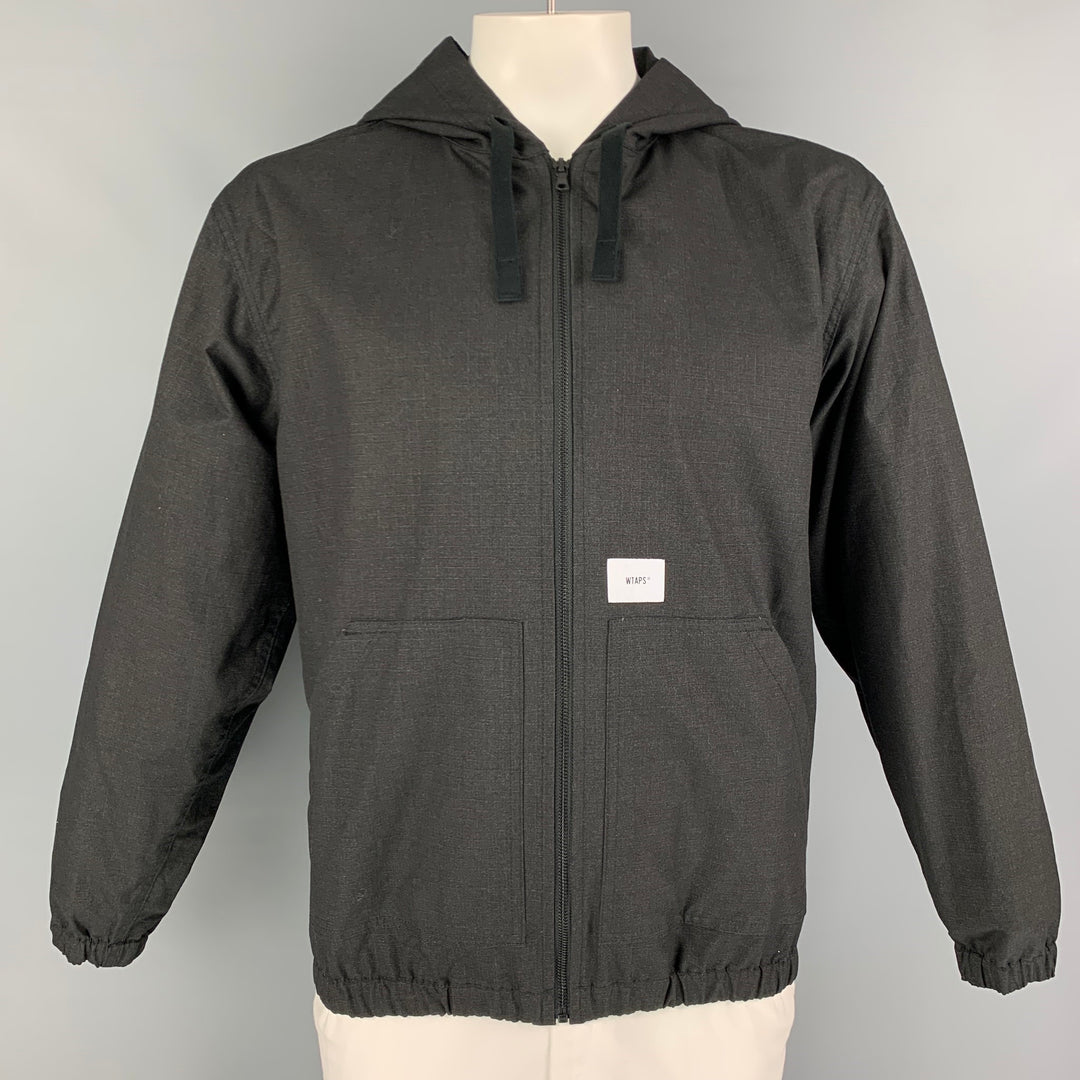 WTAPS Size M Charcoal Cotton Hooded Jacket