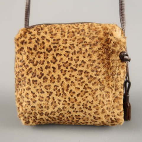BOTTEGA VENETA Leopard Pony Hair Mini Cross Body Handbag