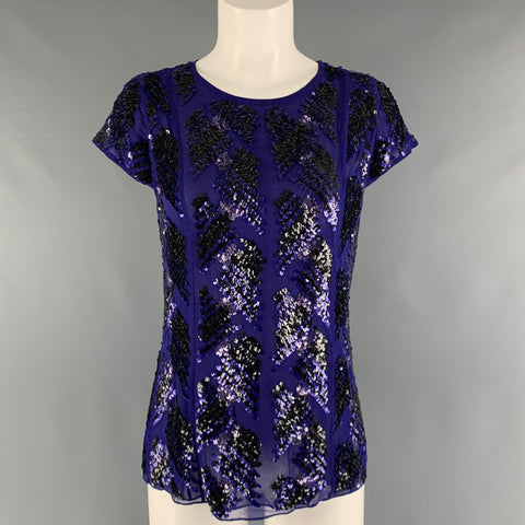 J.MENDEL Top de vestir con mangas japonesas de seda morada talla 6