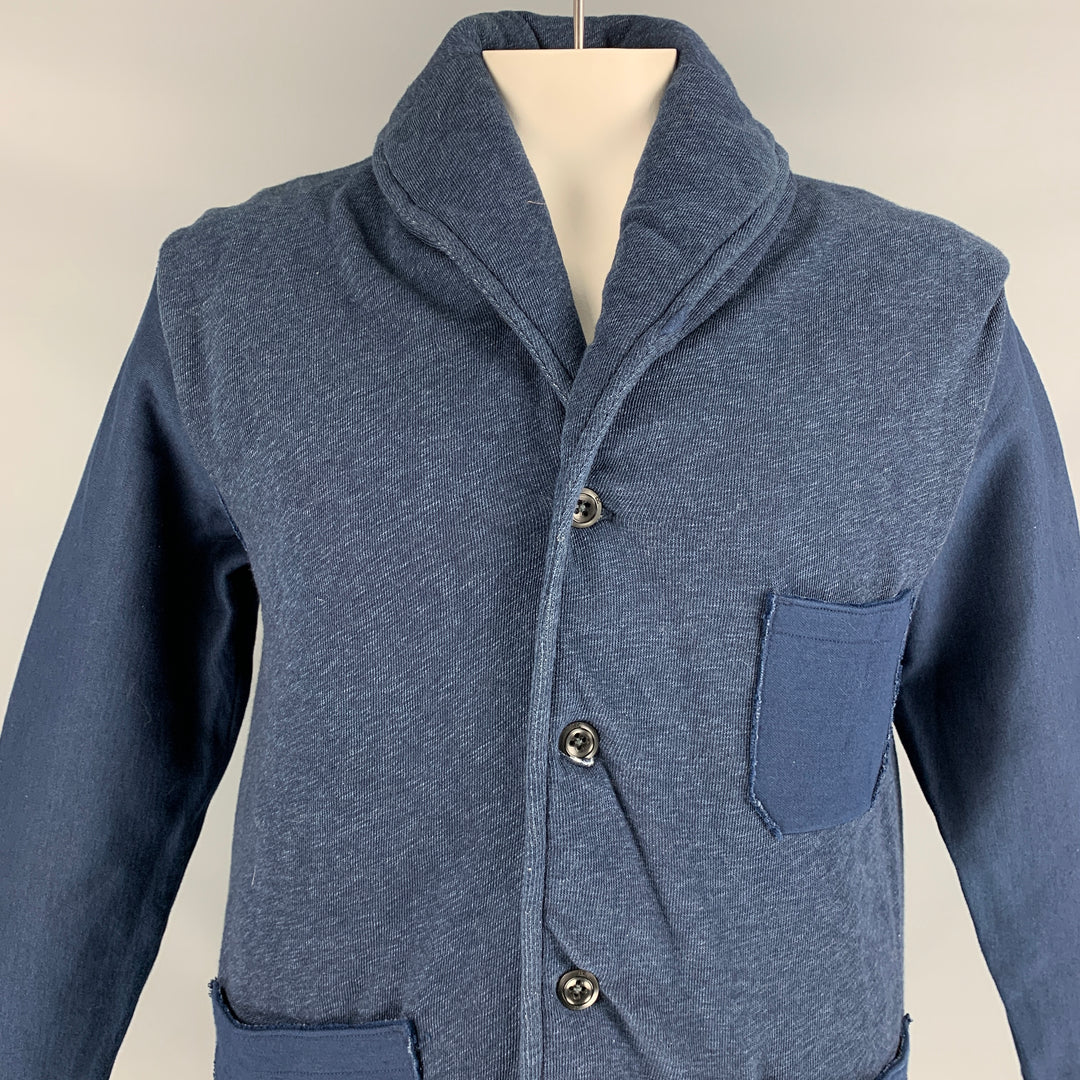 45rpm Size L Indigo Cotton Shawl Collar Jacket