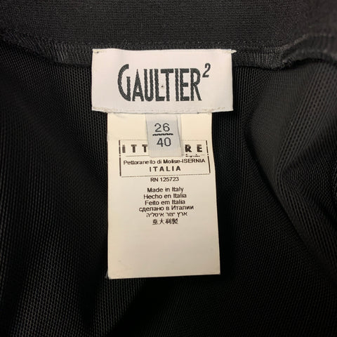 Vintage JEAN PAUL GAULTIER Size 4 Black Polyester / Cotton Skirt Suit