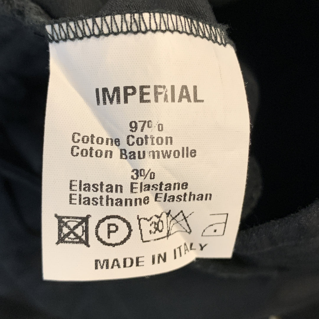 IMPERIAL Talla 30 Pantalones casuales con bolsillos con cremallera en mezcla de algodón negro