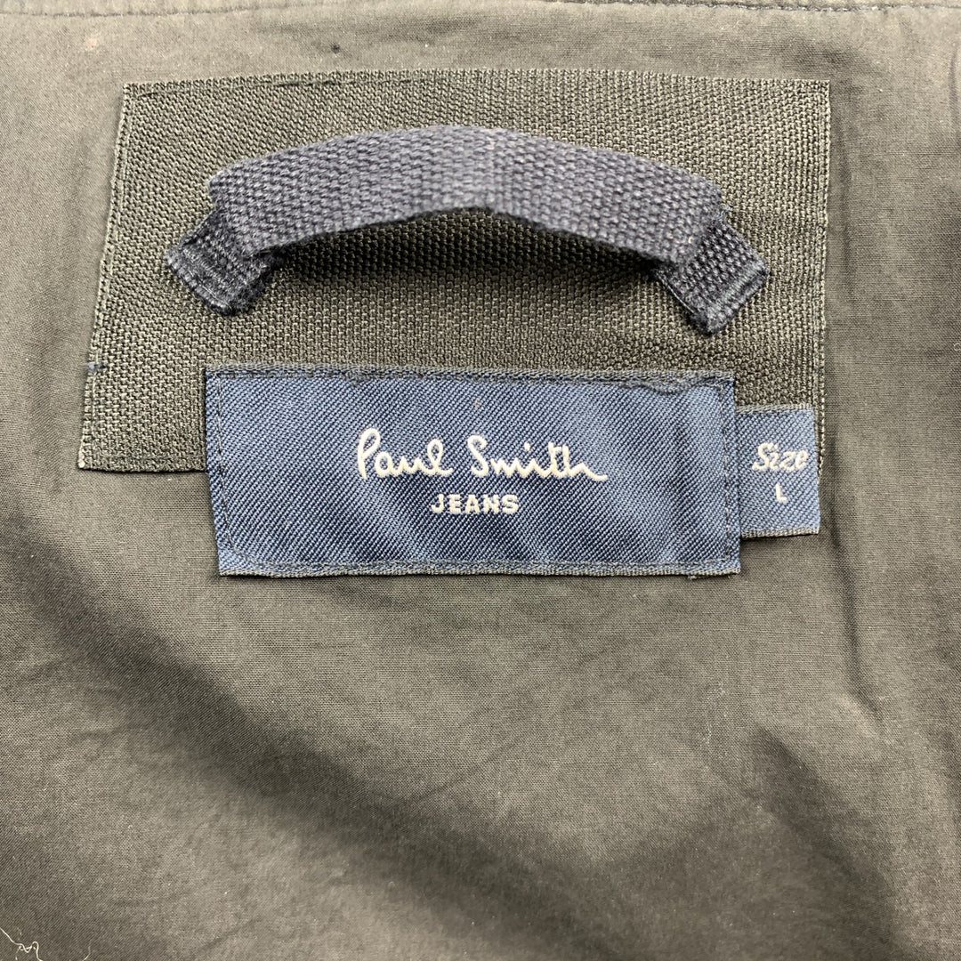 PAUL SMITH JEANS Chaqueta con botones a presión en mezcla de lana lisa azul marino Talla L