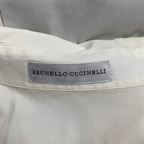 BRUNELLO CUCINELLI Taille S Blouse sans manches blanche et bleu clair
