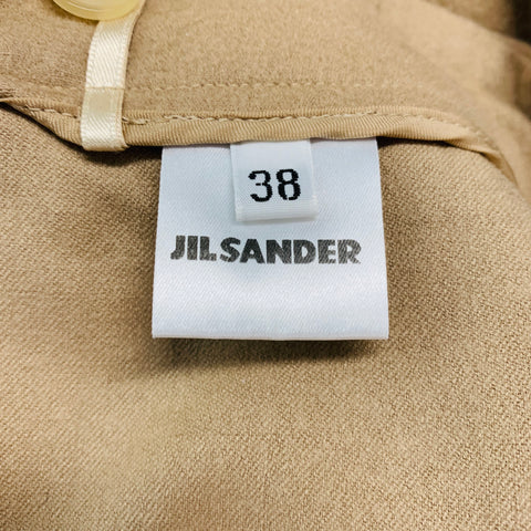 JIL SANDER Size 8 Camel Wool Blend Flat Front Shorts
