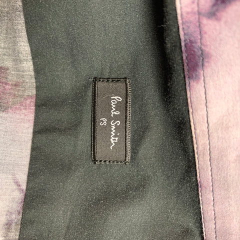 PS by PAUL SMITH Size M Black Print Cotton Button Up White Long Sleeve Shirt