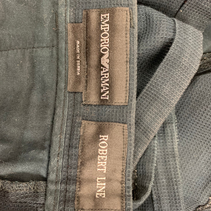 EMPORIO ARMANI Size 30 Navy Textured Mini Shorts