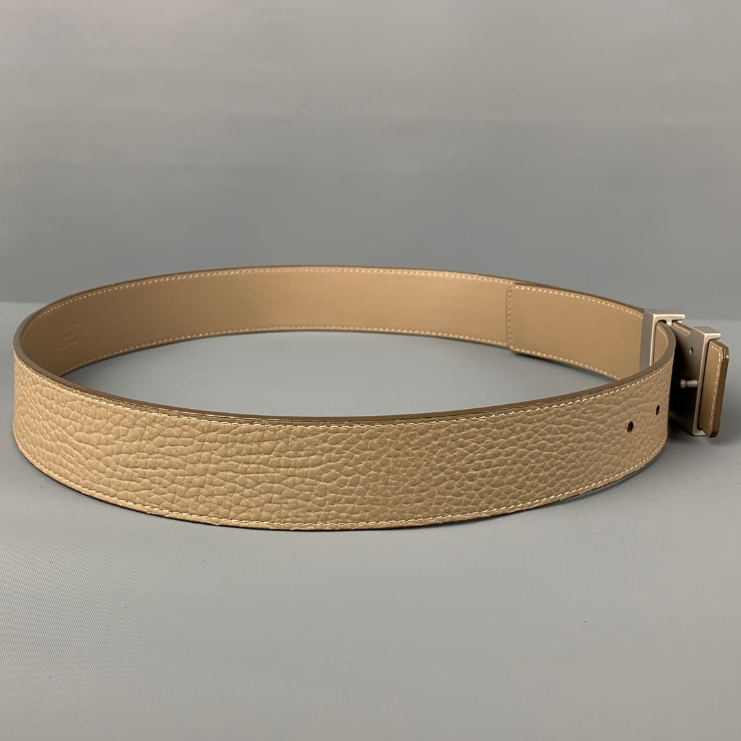 LOUIS VUITTON Size 34 Taupe Textured Leather Belt – Sui  display picture 2