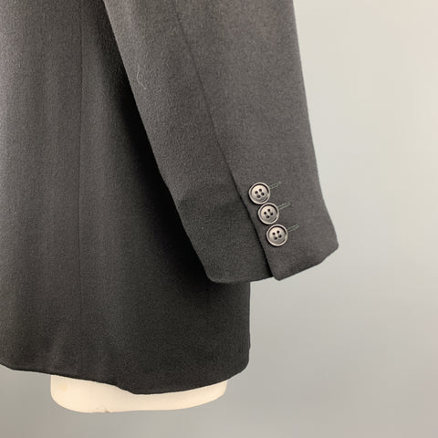 WILKES BASHFORD Chest Size 44 Black Cashmere / Wool Notch Lapel Sport Coat