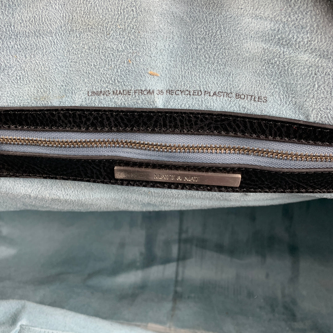 MATT & NAT Black Polyvinyl Shoulder Strap Duffle Bag