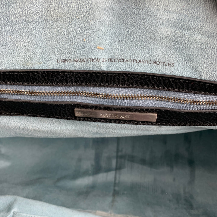 MATT & NAT Black Polyvinyl Shoulder Strap Duffle Bag