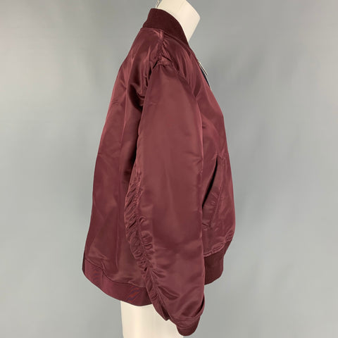 SACAI Cazadora Bomber MA-1 Nylon Burdeos Talla S