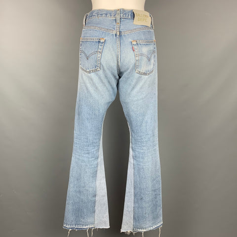 GALLERY DEPT. Size 26 Light Blue Denim Washed Re-Designed Flare Unique Jeans