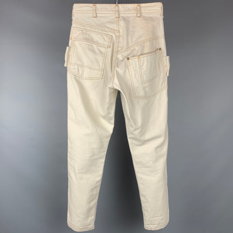 KAPITAL Size S Off White Cotton High Waisted Jeans