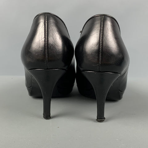 DRIES VAN NOTEN Size 8.5 Black Yellow Leather Pumps