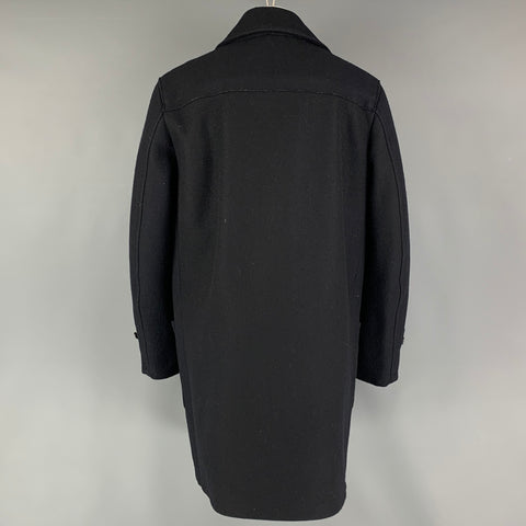 MARTIN MARGIELA Size 40 Navy Solid Wool Toggle Closure Coat