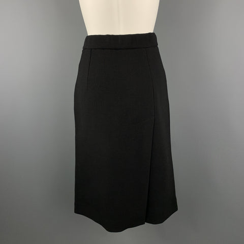 MARNI Size M Black Wool A Line Slit Skirt
