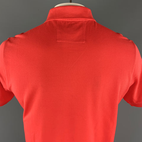 PAUL SMITH Size M Orange Pique Buttoned Embroidery POLO